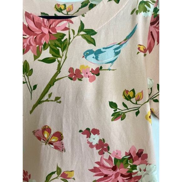 Spartina Pink Floral Mini Dress MEDIUM Boho Vacation Coastal Casual Resort - Picture 4 of 8